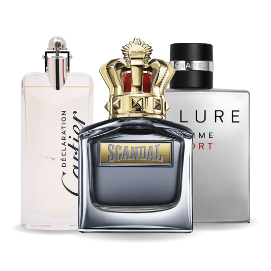 Промоционален пакет: 3 парфюма – Allure Homme Sport, Jean Paul Gaultier Scandal и Cartier Déclaration 100ml