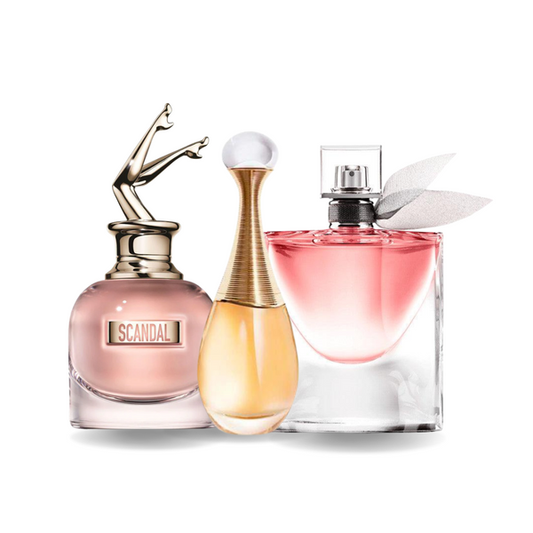 Промоционален пакет: 3 парфюма – Jean Paul Gaultier Scandal, Dior J’Adore и Lancôme La Vie Est Belle 100ml
