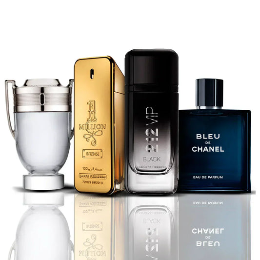 Промоционален пакет: 4 парфюма – Invictus, One Million, 212 VIP Black и Bleu de Chanel 100ML